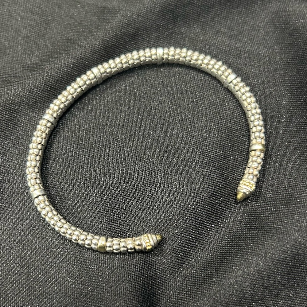 Lagos Cavier Cuff. .925 Sterling  18k gold accents.